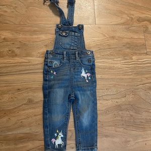 Little Girl Coveralls with Unicorn Design 12M